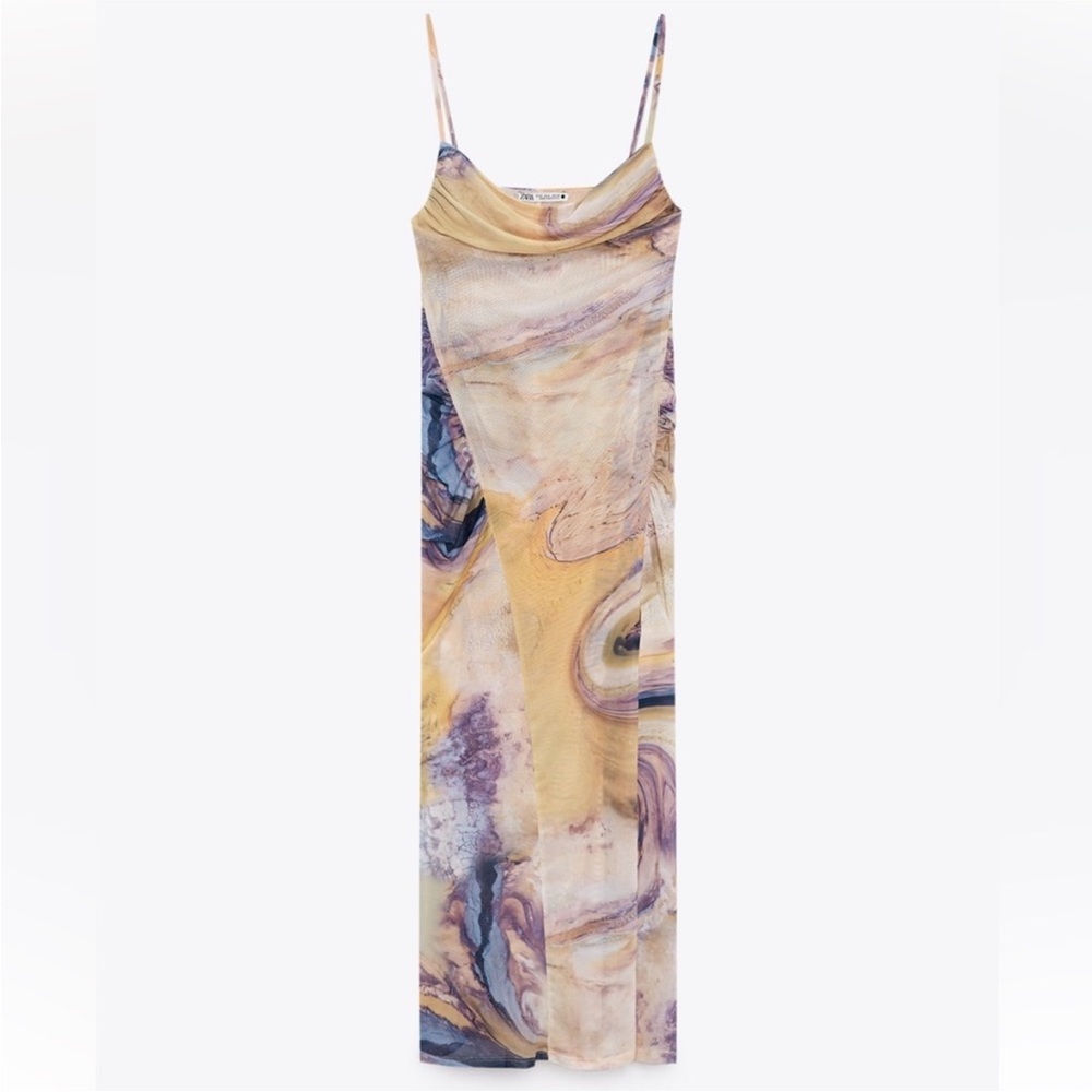 NWT Zara Draped Tulle Dress